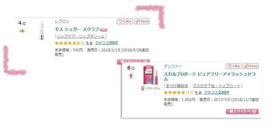 2018cosme大赏完整,2019cosme大赏排行全年