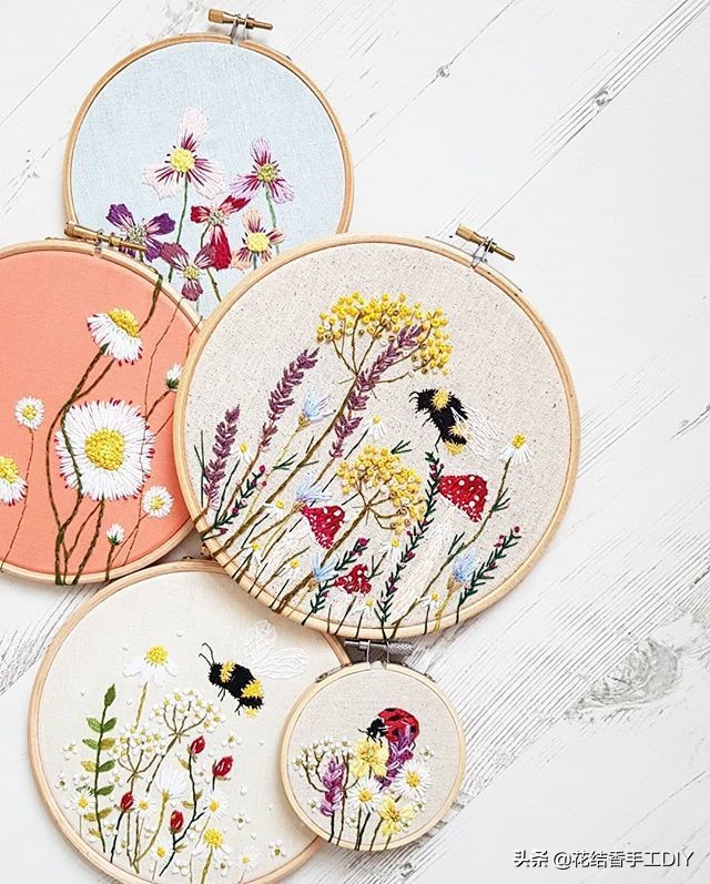 白t恤的刺绣用什么刺绣针法,刺绣简单小花朵