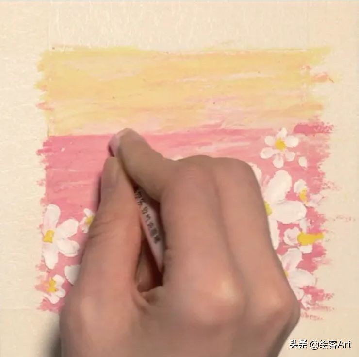怎么用油画棒画好看的花海简单的,怎么用油画棒和刮刀画出一幅花海