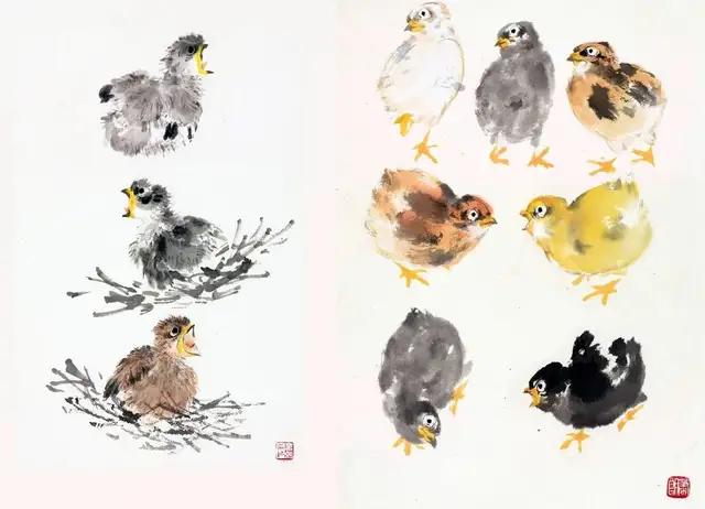 国画300例写意禽鸟技法入门,国画鸟的画法一学就会