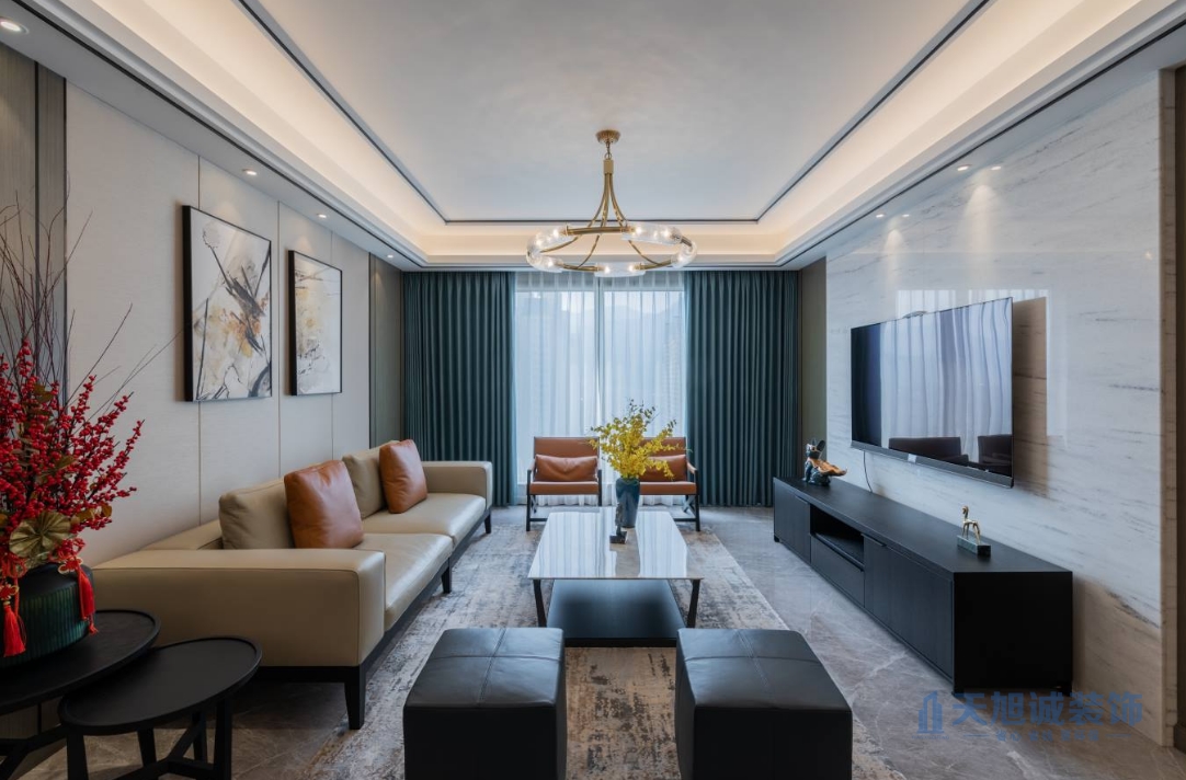 烟台装修公司石药健康城118平现代装修效果图