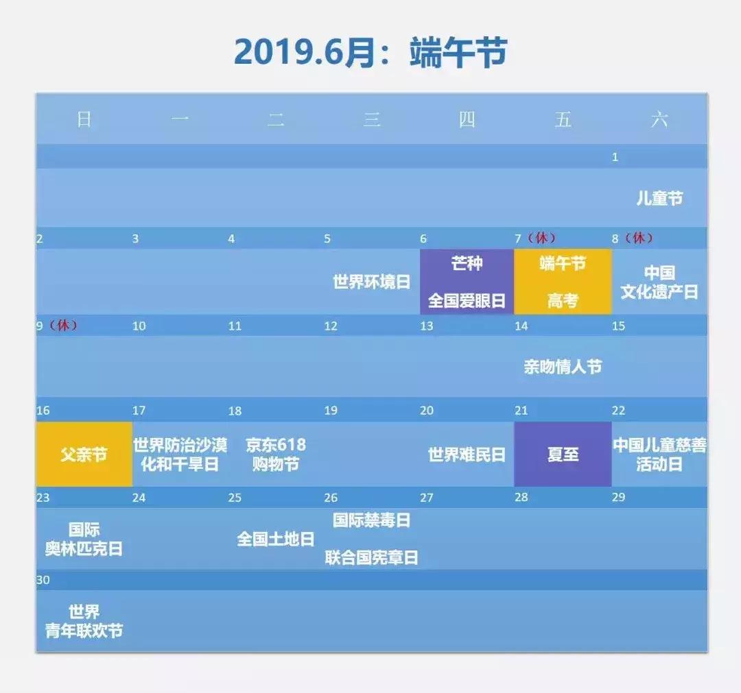2019全年热点营销推广日历！【优而美网络－小程序生态服务平台】