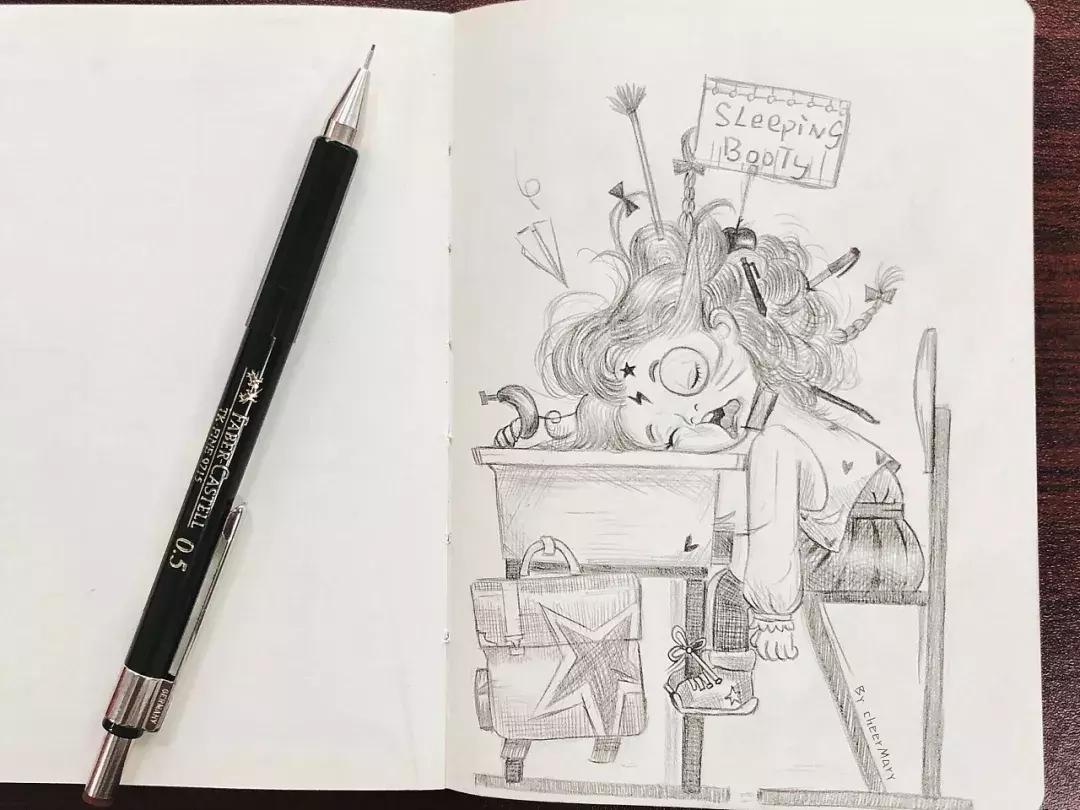 简笔画可爱小人插画,超萌可爱的插画小人