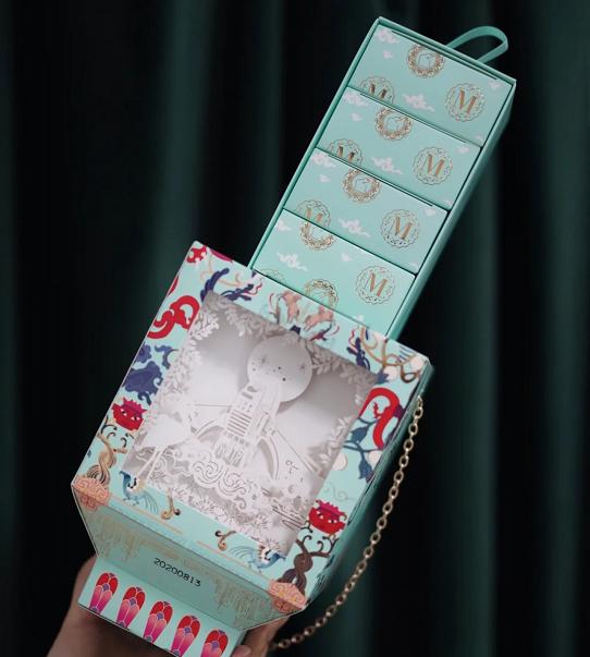 中秋创意礼盒包装空盒子,中秋月饼礼盒通版牛皮纸包装案例