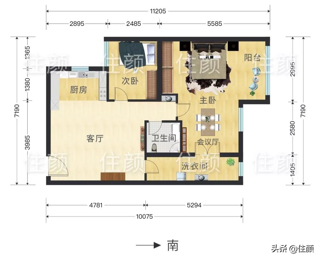 一人住77㎡,2个客厅还不要沙发和茶几,比住豪宅还幸福