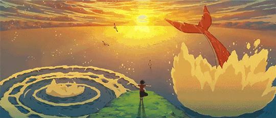 大鱼海棠唯美漫画插画设计,马克笔插画大鱼海棠