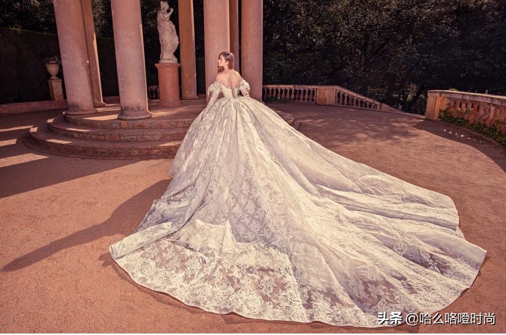 超大拖尾婚纱,巨大拖尾婚纱大牌中式