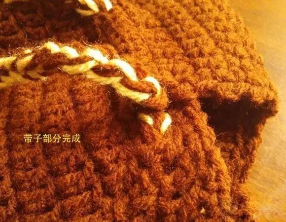 钩编精美双肩包教程图片,钩编可爱束口袋式双肩包