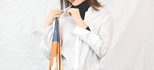 丝巾的11种系法让你时髦整个春季,收腰显瘦中长半身裙丝巾