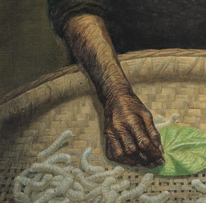 罗中立春蚕在哪展览,罗中立的油画春蚕图片