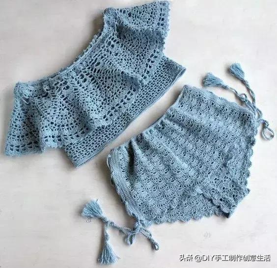 夏天来了，一定要钩一套给自己，有钩织教程