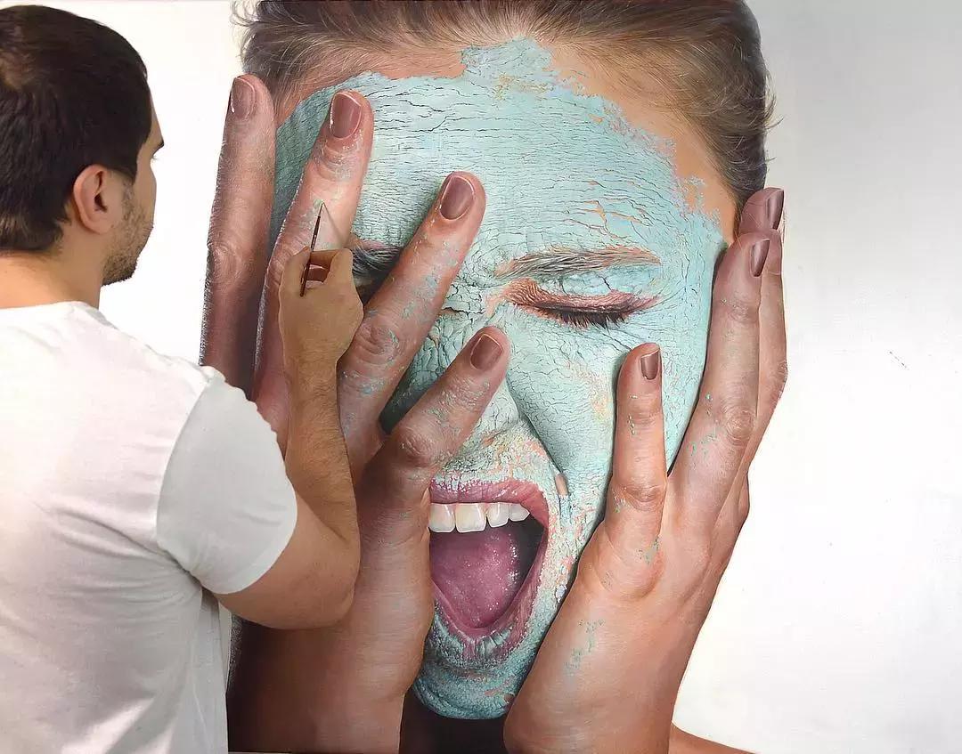 他画了一波美人，笔触精致，活色生香