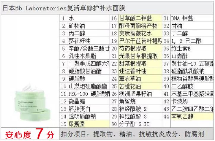 日本正品bblab复活草面膜用法,日本复活草面膜小样7g