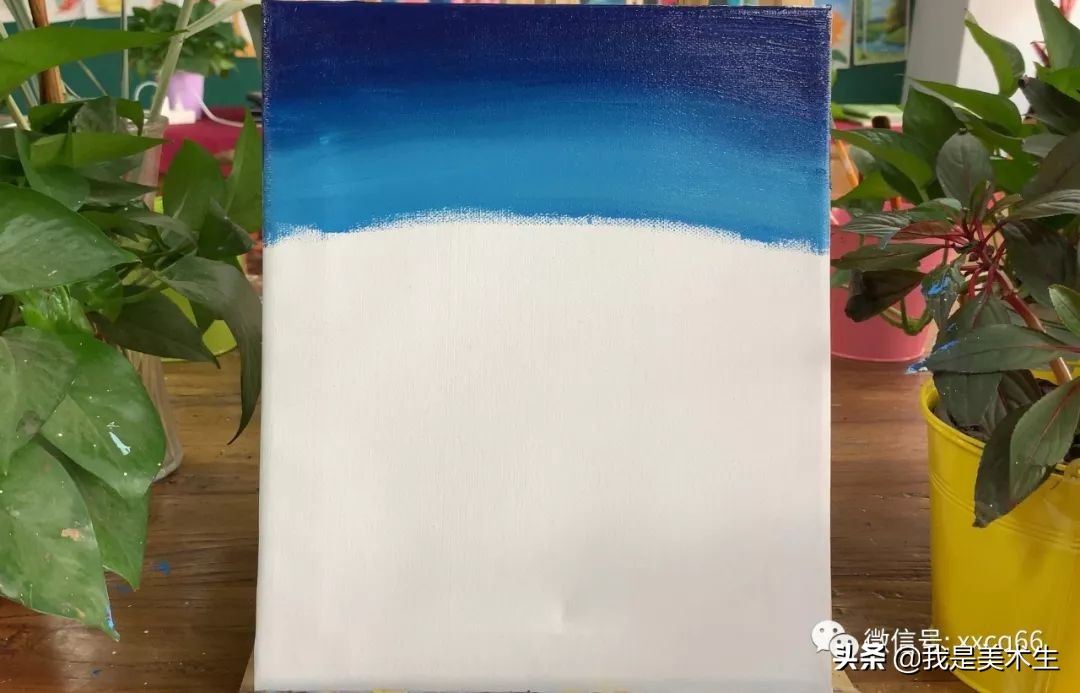 用油画棒画风景油画教程简单儿童,儿童油画瀑布的画法教程