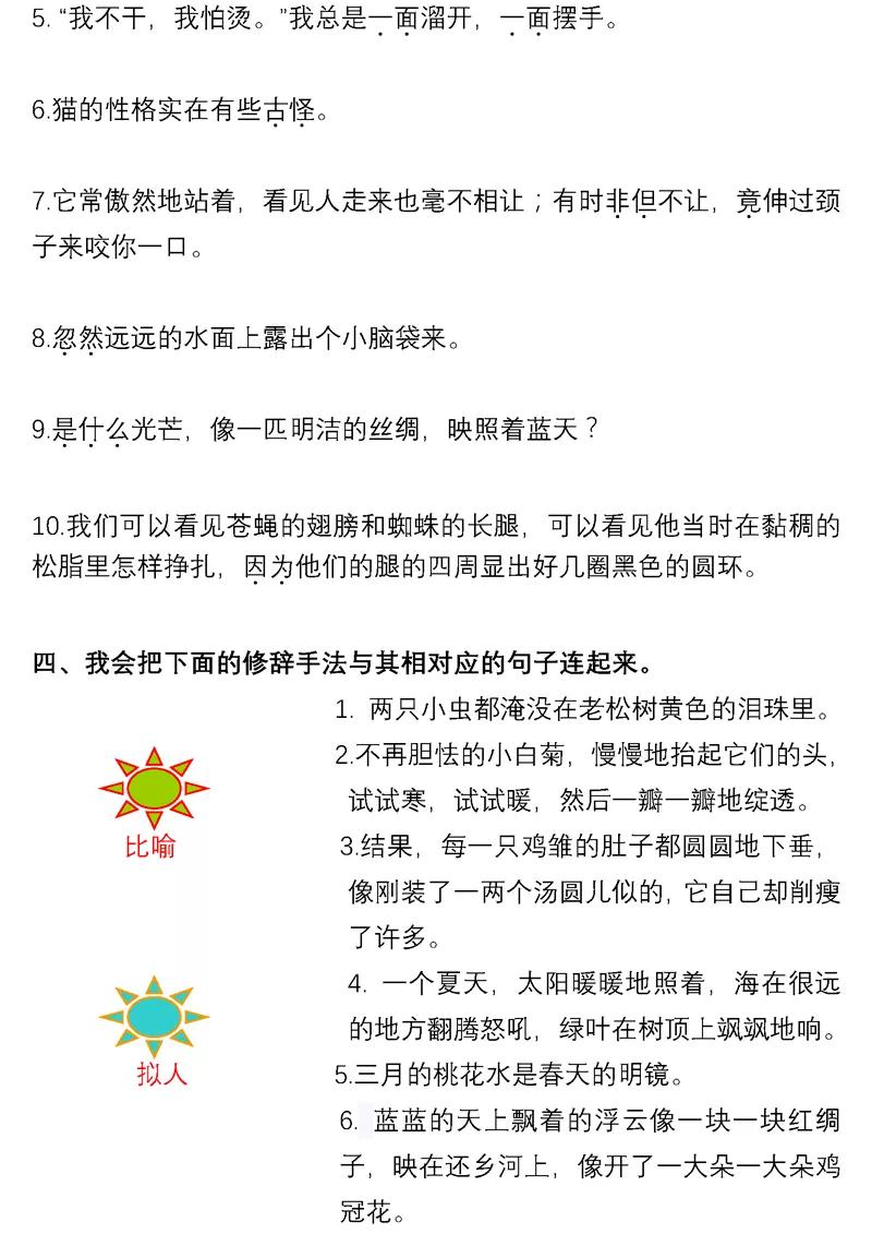 小学语文句子专项训练解析及答案,小学语文期末专项复习词语