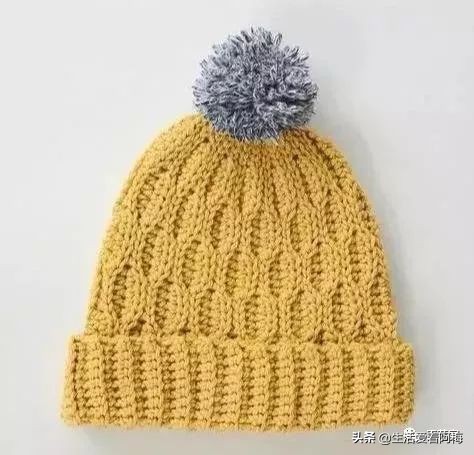 毛线编织有帽沿的冬帽,最新款毛线帽子编织教程日系帽