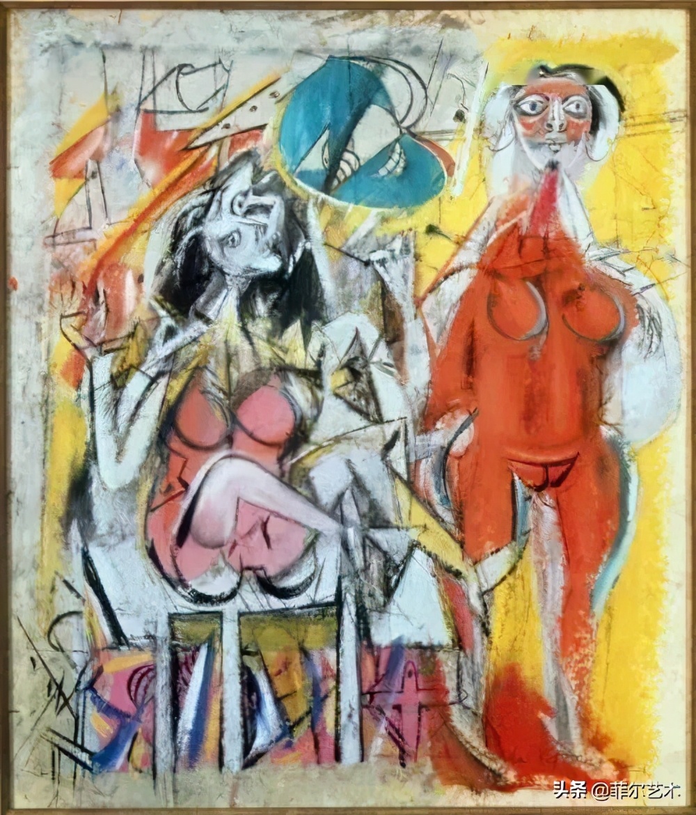 丹麦画家蒙森德风景油画作品欣赏,荷兰画家德库宁的油画作品无题