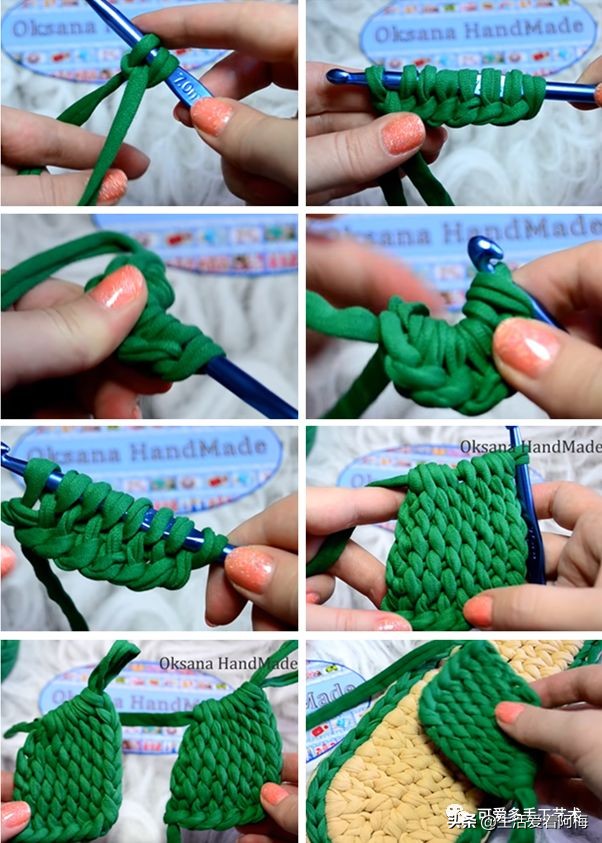 自己用毛线做布拖鞋,用布条线编拖鞋