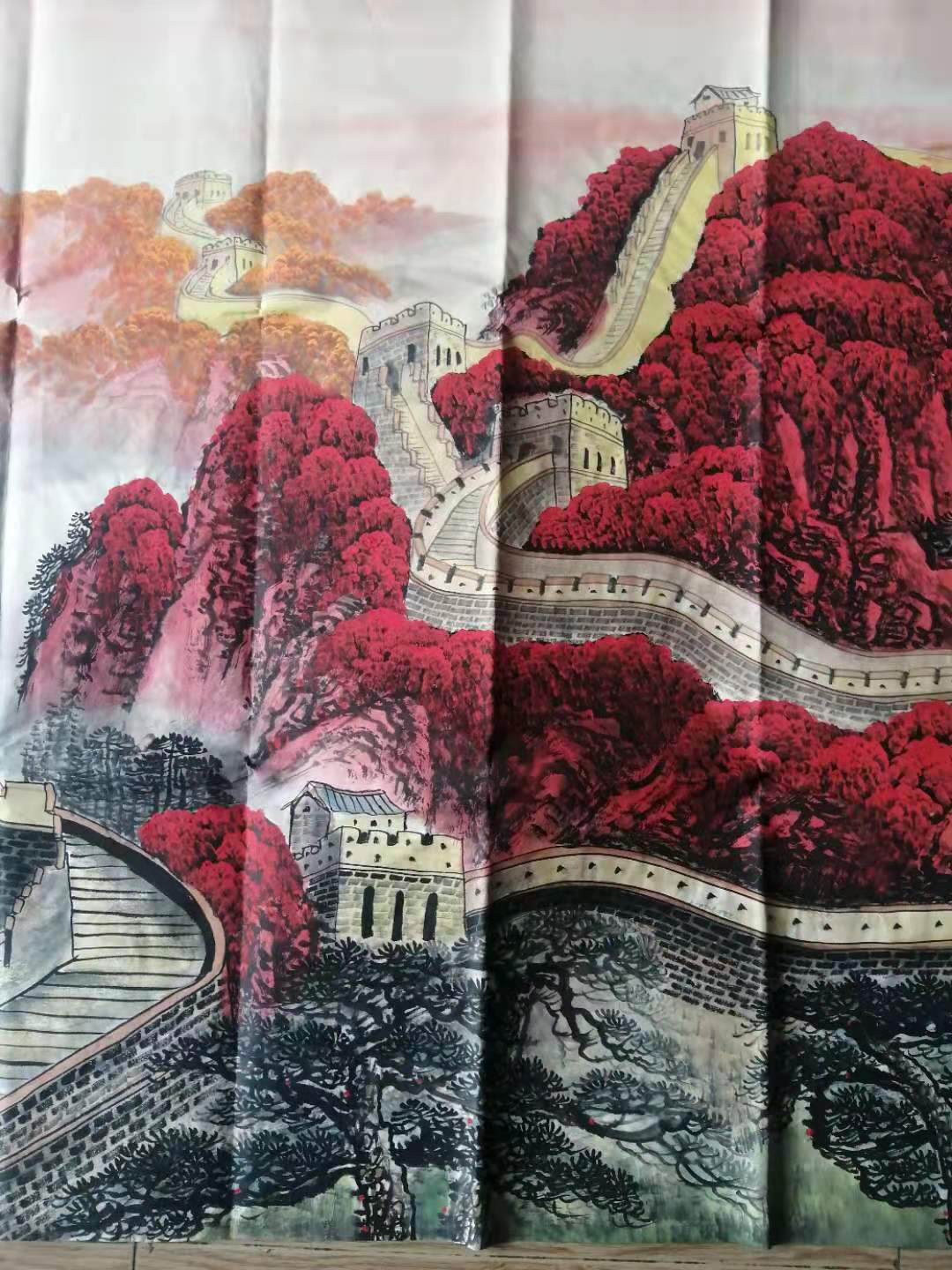 傅抱石山水画千里江山一片红,傅抱石江山如此多娇拍卖