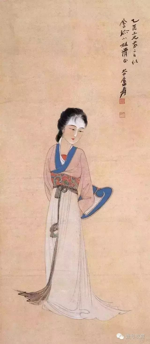 张大千画作美人鹦鹉图,张大千四大美人图真迹