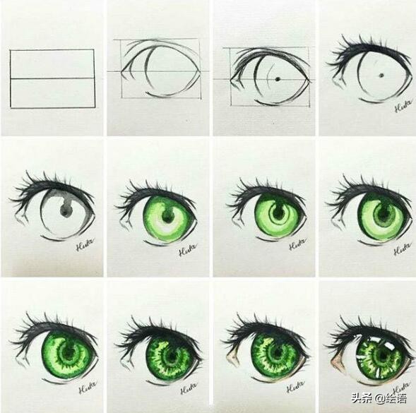 铅笔画动漫眼睛的画法步骤,动漫人物的眼睛画法简笔画图片