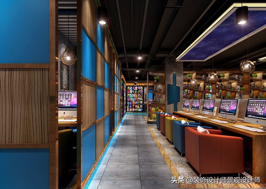 网咖设计方案及效果图,网咖室内设计图片观看