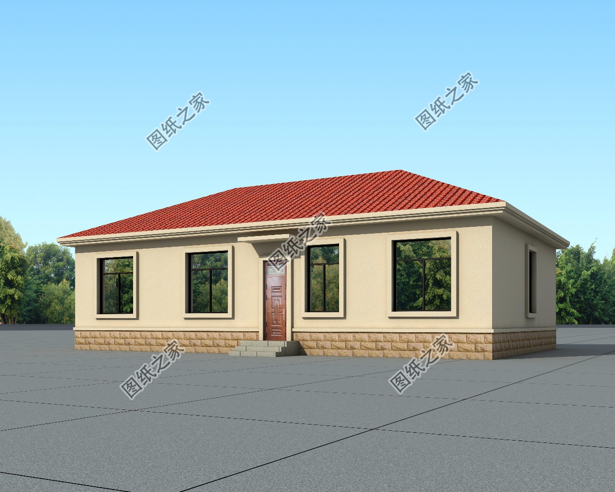 长15米宽10米房屋设计图平房,15米宽10米深一层平房