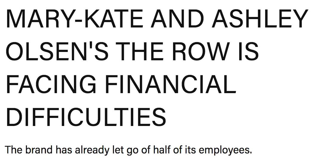 白富美最爱的牌子要倒？神奇的奥尔森姐妹何去何从？