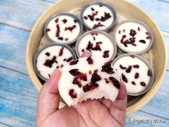 婆婆做的糯米发糕,不用手和面做暄软发糕