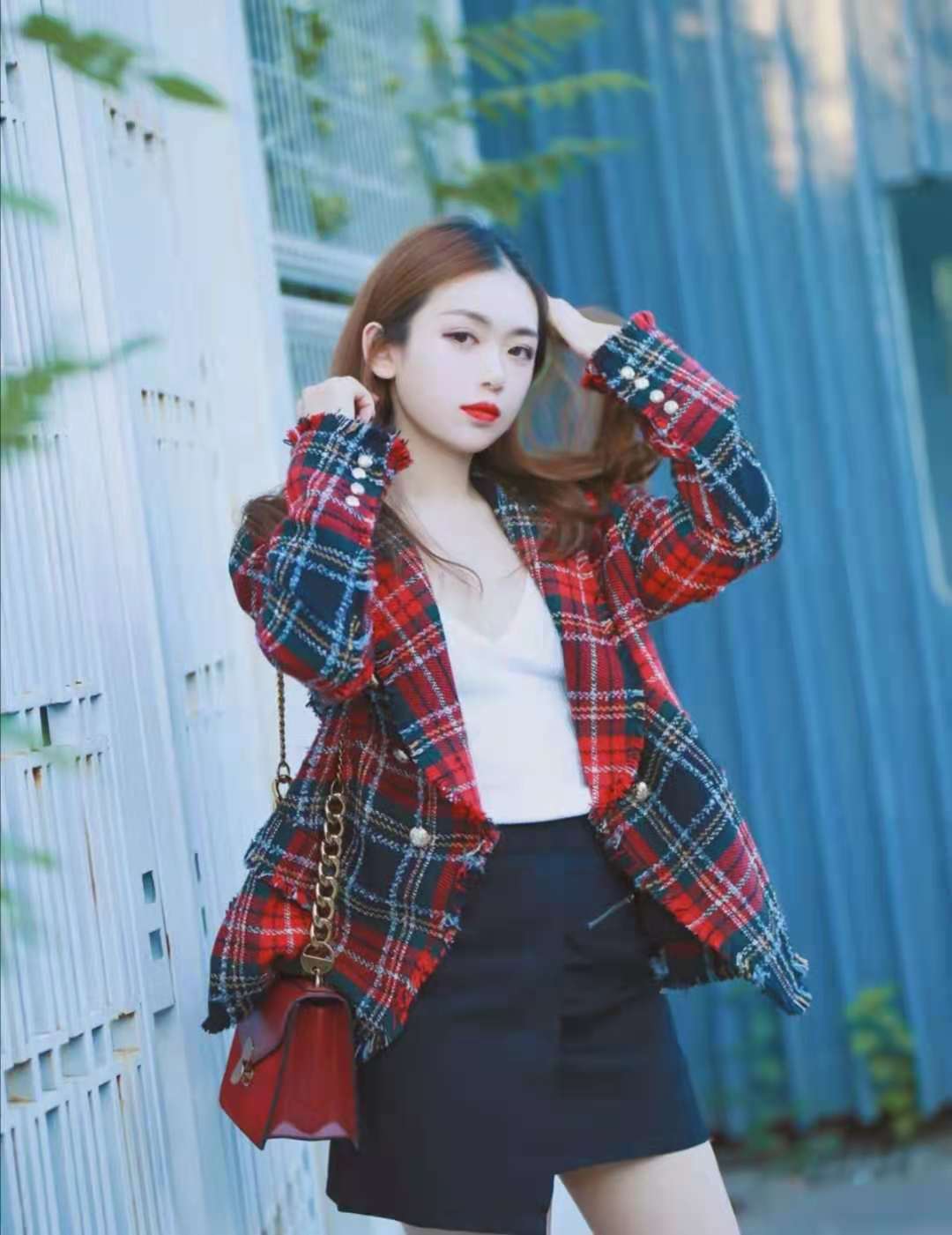 格纹西装外套休闲穿搭男士,小个子收腰格纹西装搭配