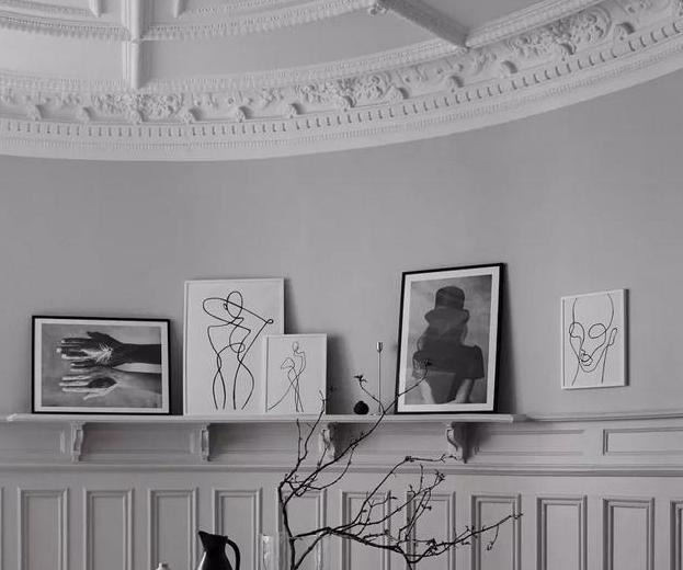 客厅不吊顶贴石膏线效果图,客厅不吊顶只做石膏线条