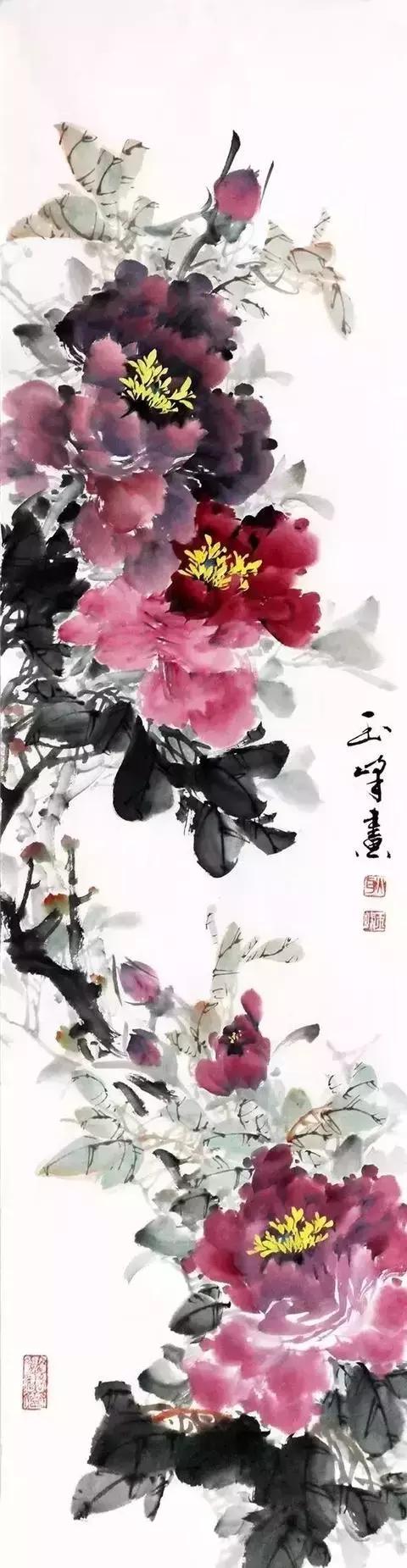 写意牡丹三种画法,王雪涛写意牡丹画法及调色技巧