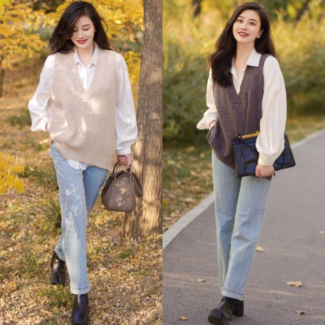 牛仔裤短靴秋冬搭配,30-40岁洋气女短靴搭牛仔裤