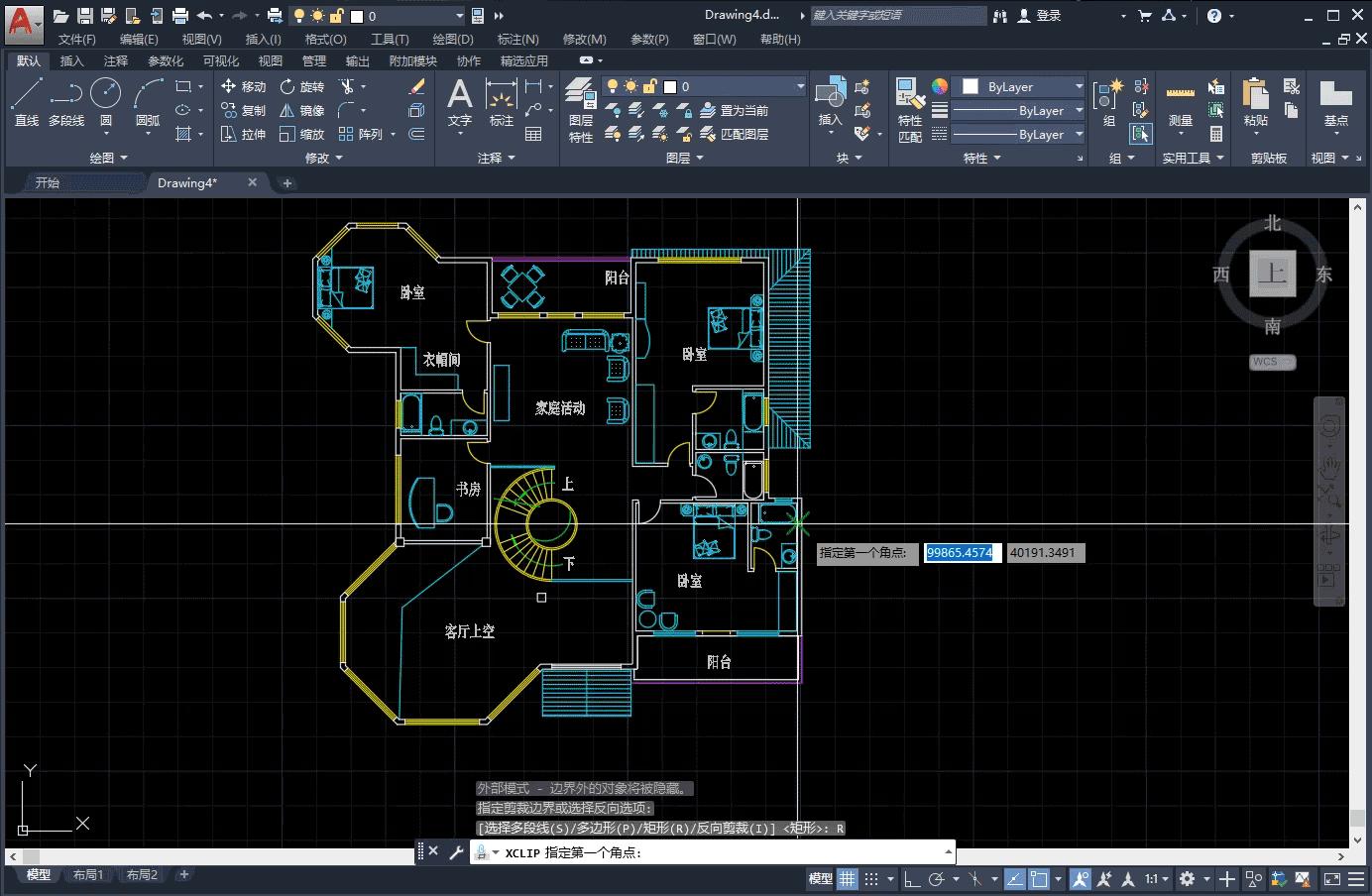 autocad图形裁剪,autocad绘制图幅