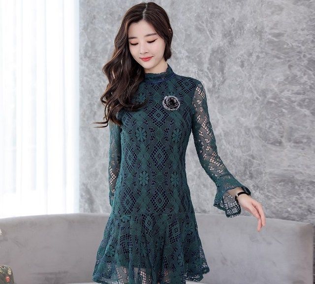 今年最流行的春款长袖连衣裙搭配,春秋长袖连衣裙小清新减龄