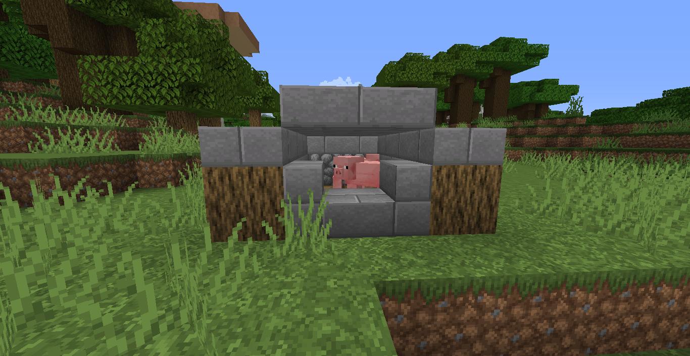 我的世界小型猪灵堡垒怎么做,我的世界教你做带猪圈的房子