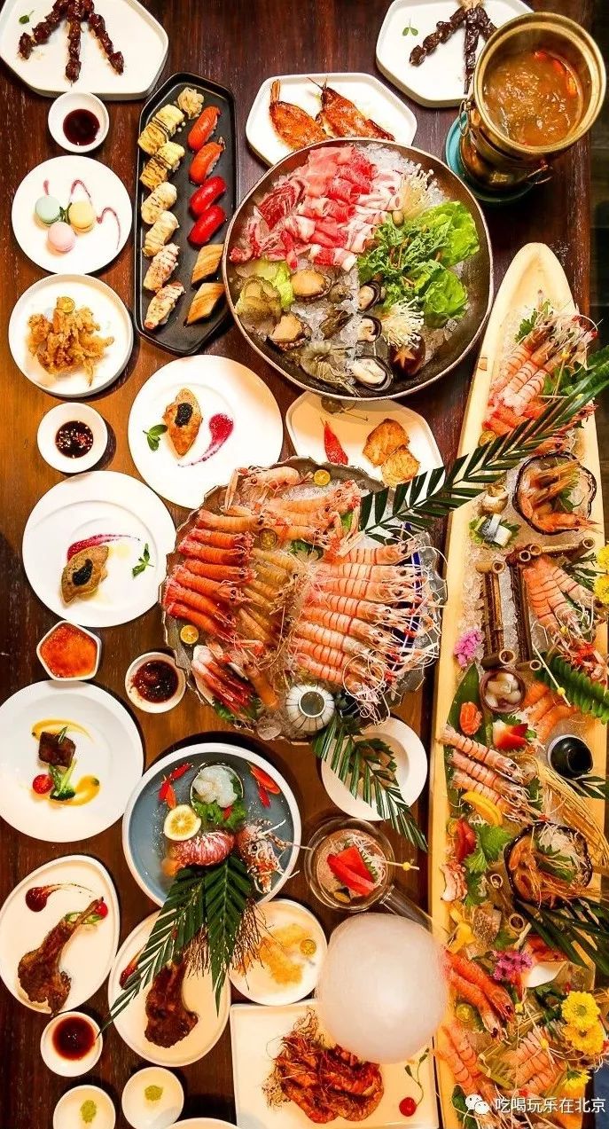 吃海鲜龙虾帝王蟹自助,海胆海鳌虾自助