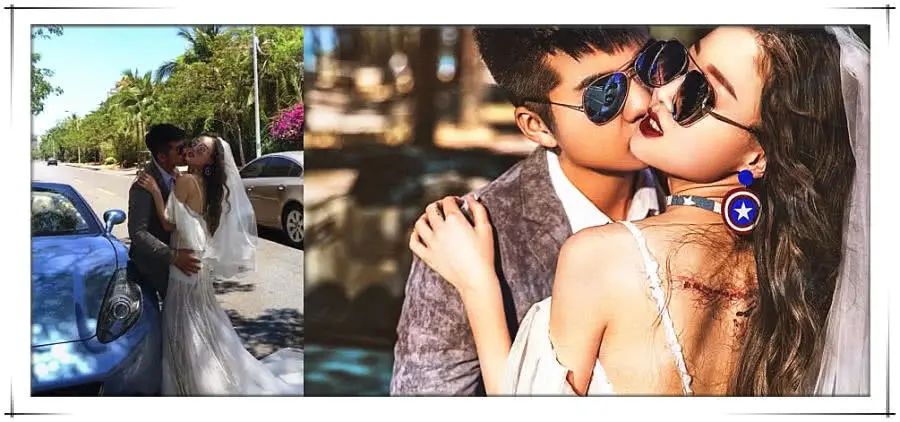 婚纱照p图对比图,新娘婚纱照p图前后对比