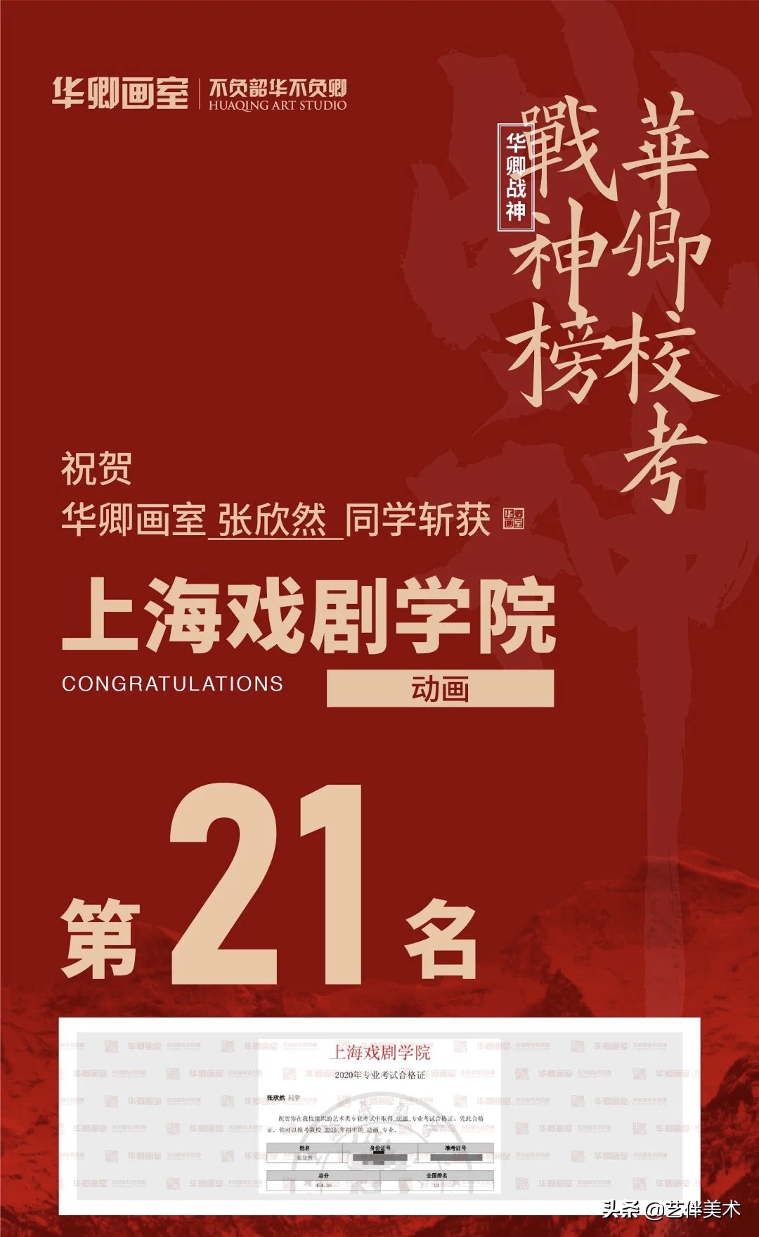 华卿画室—上戏四冠王专访“我想告诉您，我一定不会让您失望的”