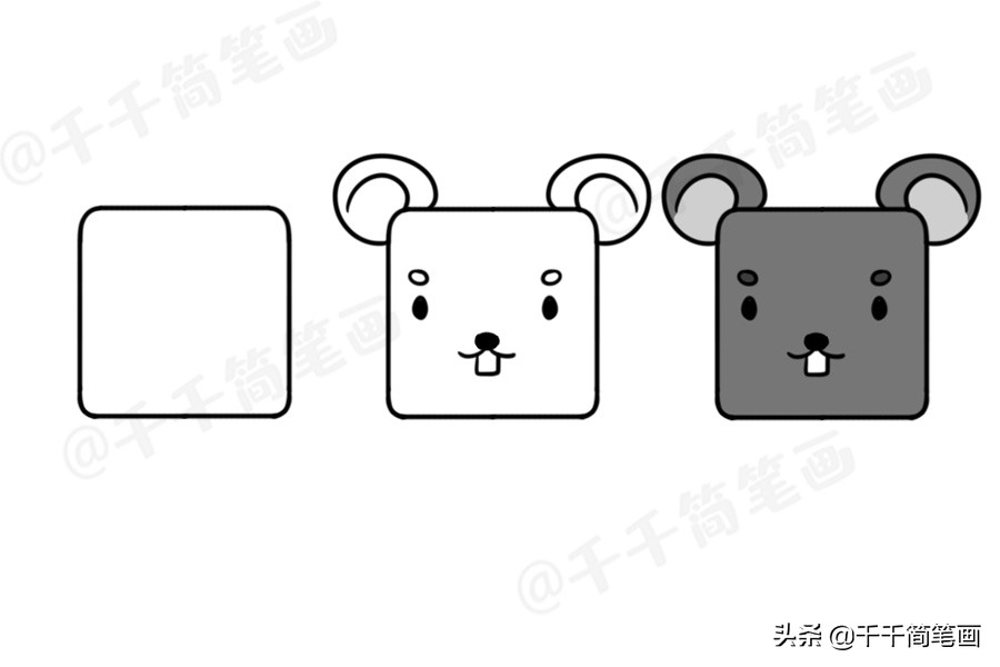 简笔画动物老虎简单,100种可爱动物简笔画熊猫