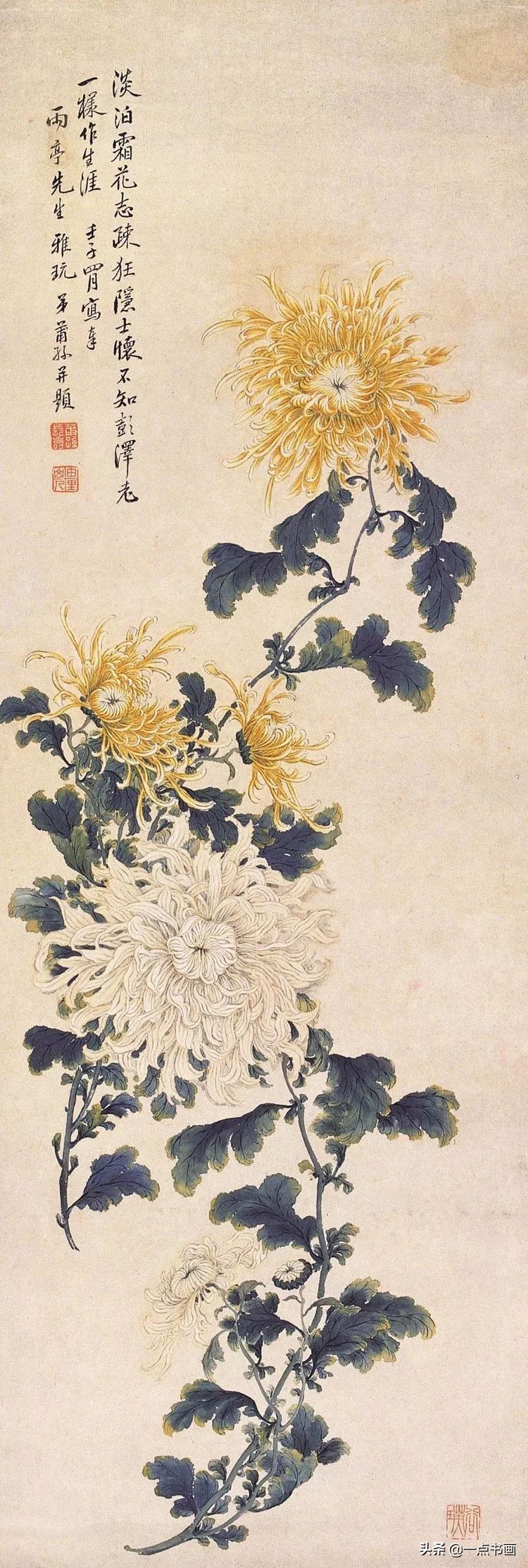 缪谷瑛菊花国画作品专辑,缪谷瑛菊花画法