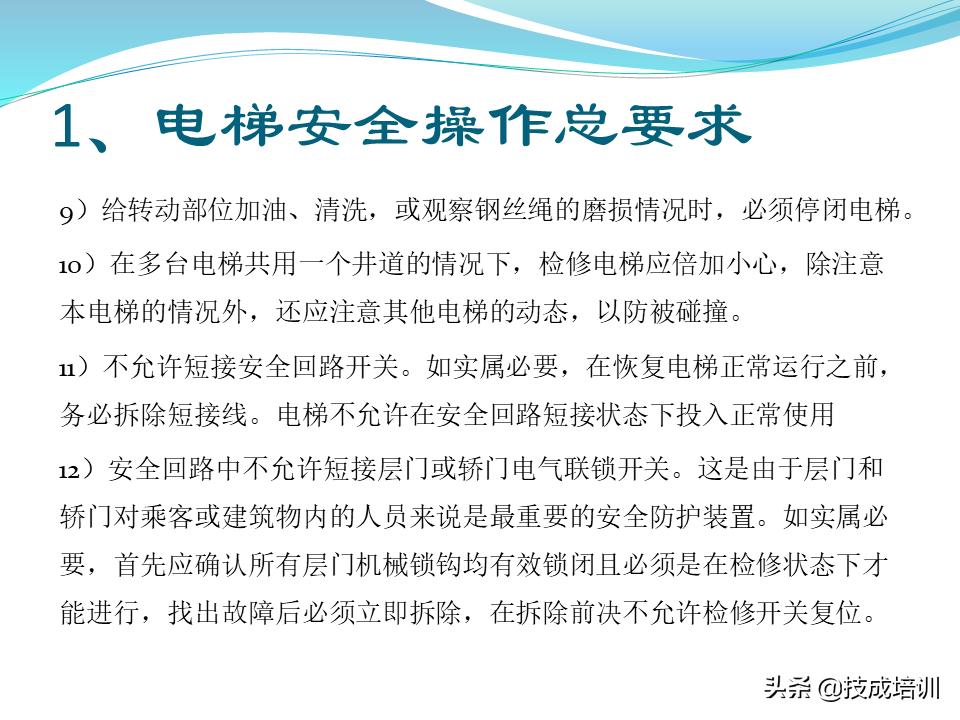 电梯的管理与维修ppt,30页ppt视频教程