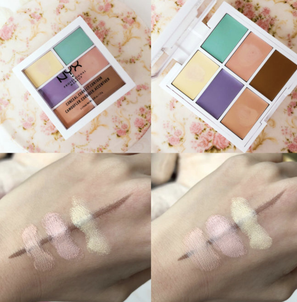 用不同颜色的遮瑕产品遮盖黑眼圈,六色遮瑕盘遮盖黑眼圈眼袋方法