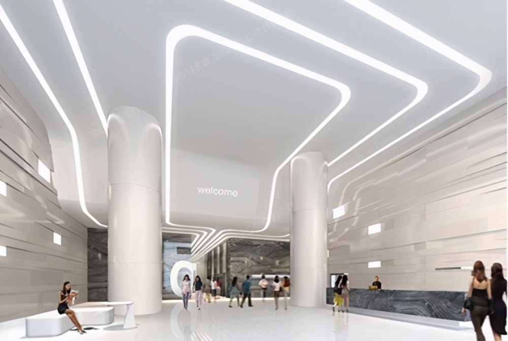 办公楼前照明灯设计,写字楼室内照明灯