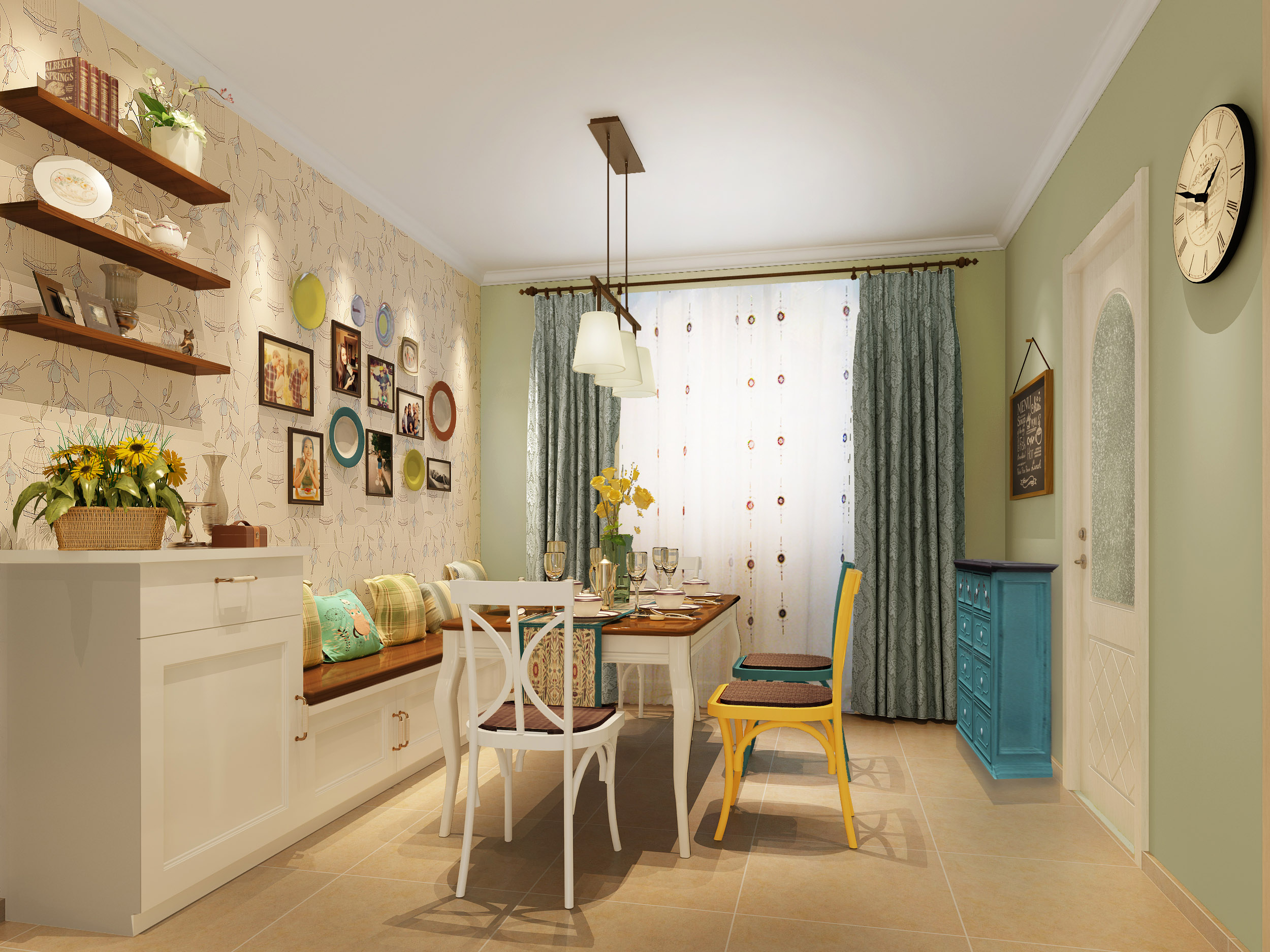 美式轻奢风装修2022新款全屋,绿色美式装修风格