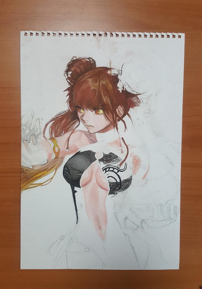 手绘教程王者荣耀人物彩铅画,手绘王者荣耀人物彩铅教程