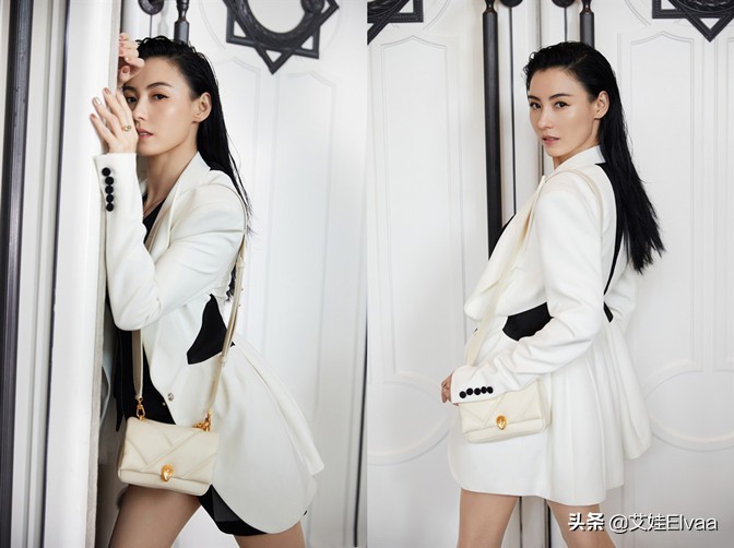 张柏芝大背头发型,张柏芝出席活动西装丸子头