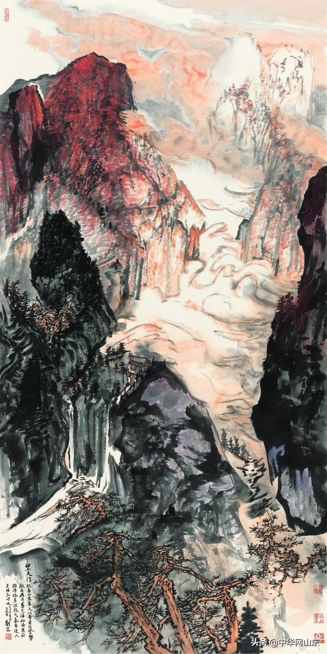 刘罡画作,泰山顶级水墨山水画