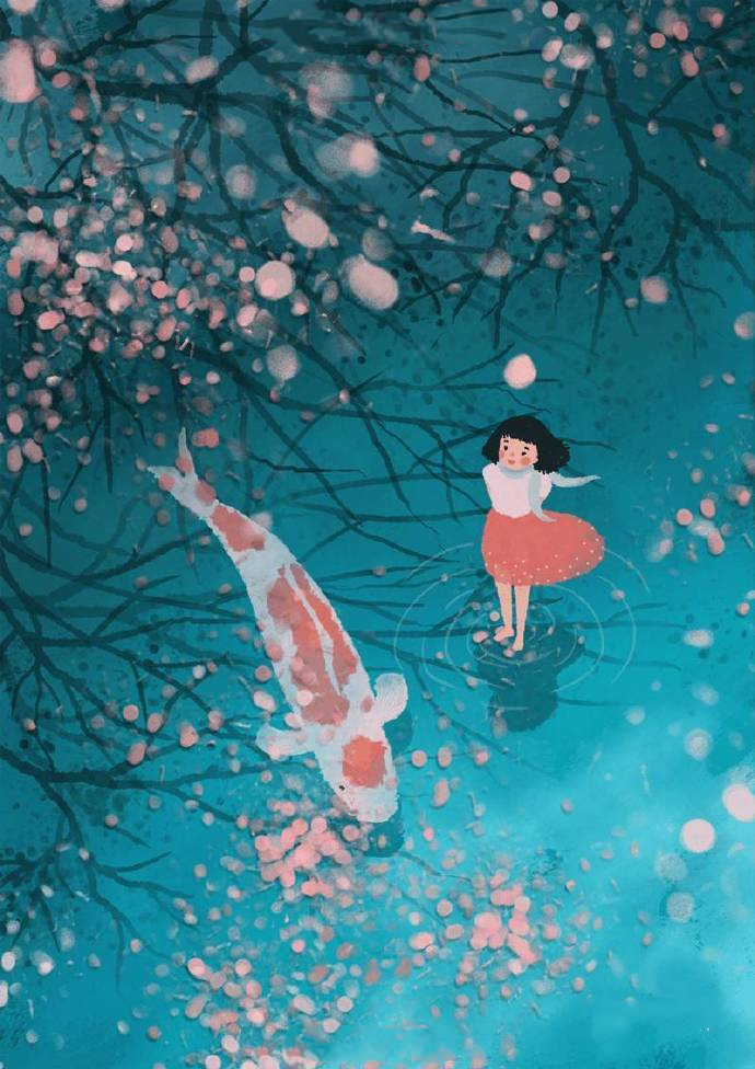 越南主题绘画,越南插画师春天作品