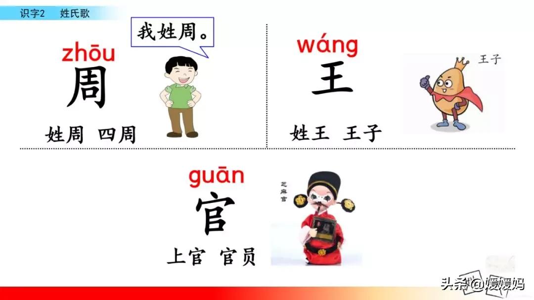 一年级下语文识字2姓氏歌,一年级下册语文姓氏歌练习题